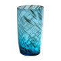 Vase décoratif MARICAR en verre, avec motif, bleu-doré-transparent, 14,5cm, Ø8cm