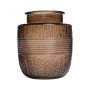 Vase en verre décoratif MARISELA avec bordure décorative, brun-transparent, 18cm, Ø15,5cm