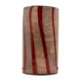 Vase à fleurs cylindrique en verre ELISEO, motif lignes, brun-orange-transparent, 25cm, Ø14cm