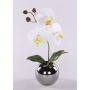 Fleur artificielle Orchidée Phalaenopsis NAPIRAI, cache-pot, blanc, 30cm