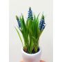 Fleur artificielle Muscari NARMADA en pot en ciment, bleu, 20cm