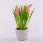 Fleur artificielle Muscari NARMADA en pot en ciment, rose, 20cm