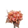 Bouquet d'hortensias décoratifs NAGOLD, gypsophile, astilbe, aspect sec, orange-rose, 35cm