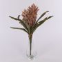 Guzmania en velours WALFRIEDE sur piquet, vieux rose, 50cm
