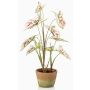 Plante artificielle Syngonium YOMREL dans un pot en terre cuite, crème-rouge, 60 cm