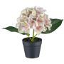 Fleur décorative Hortensia LENDYN en pot décoratif, rose pastel, 20cm