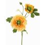 Branche artificielle de renoncule SAGARA, abricot-vert, 45cm, Ø5-9cm