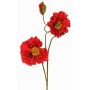 Branche de pavot artificielle PEJA, rouge, 90 cm, Ø 11-13 cm