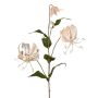 Branche de gloriosa en velours DINFAS, rose pâle et doré, 80 cm