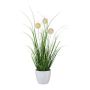 Herbe artificielle Linaigrette BORFI en pot décoratif, panicules, crème-rose, 35cm
