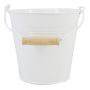 Seau en zinc MAUREA avec poignée en bois de hêtre, blanc, 19 cm, Ø 20 cm