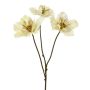 Branche artificielle Rose de Noël FLOMKE, crème métallique, 55cm