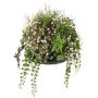 Composition florale artificielle « Impatiente » DANFIR, menthe, fougère, trèfle, blanc-vert, 50 cm, Ø 32 cm