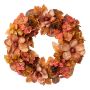 Couronne décorative de magnolia, de rose-chou et d'hortensia ZOBLI, orange-brun, Ø40cm