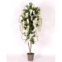 Glycine décorative MALENKA, troncs naturels, avec des fleurs, blanc, 250cm - Made in Italy