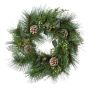 Couronne décorative de pin, de cyprès et d'eucalyptus ZAPRI avec des pommes de pin, vert, Ø50cm