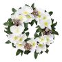Couronne de fleurs Rose de Noël décorative FOGRA, pommes de pin, blanc, Ø30cm