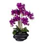 Orchidée Phalaenopsis artificielle ZALBROK, vase décoratif noir, racines, lilas, 75cm