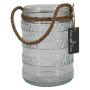 Verre à bougie PRISMY avec corde, motif, transparent, 16,5cm, Ø11cm