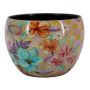 Cache-pot NASTOR avec motif floral, métal, multicolore, 8,5cm, Ø11cm