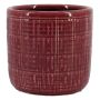Pot à plantes RESCHADA, céramique, motif à carreaux, rouge, 12,5cm, Ø13,2cm