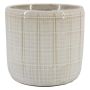 Pot à plantes RESCHADA, céramique, motif à carreaux, blanc, 12,5cm, Ø13,2cm