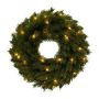 Couronne artificielle de sapin JOTRA, LEDs, pile, crossdoor, vert, Ø40cm