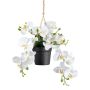 Suspension d'orchidée Phalaenopsis artificielle LARSAY, pot décoratif, blanc, 25cm