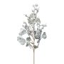 Branche artificielle Eucalyptus GRIFLO avec des fruits, givré, blanc-gris, 55cm