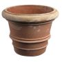 Pot en terre cuite MONDAR à cannelures, fait main, 53cm, Ø70cm