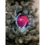 Boule de sapin de Noël LUVELIA avec LEDs, 5 pièces, rose fuchsia brillant, Ø8cm