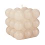 Bougie décorative bulles MARAVILLA, crème, 8,5x8,5x8,5cm - Fabriquée en Allemagne