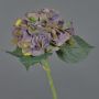 Fleur artificielle hortensia FUXIANG, violet-vert, 50cm