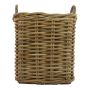 carré rotin Panier BENIGNO avec anse, brun, 44x44x59cm
