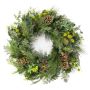 Couronne de sapin artificielle VIGGO, pommes de pin, boswellia, vert, Ø60cm