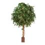 Faux ficus benjamina RAMZO, vrais troncs, en pot, vert, 315cm
