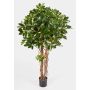 Schefflera artificiel SIENNA, vrais troncs, vert-blanc, 140cm