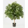 Schefflera Boule artificiel ANTHONY, vrai tronc, vert-blanc, 110cm, Ø90cm