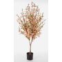 Cerisier artificiel ZADAR, vrais troncs, fleurs, rose, 140cm