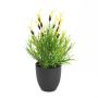 Lavande papillon en plastique LETIZIA, pot décoratif, jaune, 40cm, Ø4cm