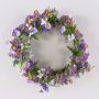 Couronne de lavande artificielle AJILA, gypsophile, pâquerettes, lilas, Ø30cm