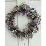 Couronne de lavande artificielle AJILA, gypsophile, pâquerettes, lilas, Ø30cm