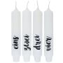 Bougie longue avec dicton KELANI, avent en allemand, 4 bougies, 4 dictons, multicolore, 16,5cm, Ø2,8cm, 6h