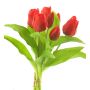 Bouquet de tulipes artificielles LONA, rouge-noir, 30cm