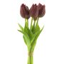 Bouquet de tulipes artificielles LETISIA, violet foncé, 25cm