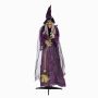 Décoration d'Halloween sorcière FERDERRA avec fonction de mouvement et de son, balai, LED, 175 cm