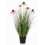 Herbe artificielle « chapeau de soleil » SHALLA avec fleurs, rose, 60 cm