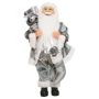 Figurine de Père Noël WILKEN, sac cadeau, chaussette remplie, gris-argenté, 20x14x45cm