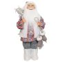 Figurine de Père Noël ABENZIO, patins à glace, sac cadeau, blanc-gris-rouge, 22x14x45cm