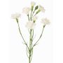 Branche de fleur artificielle d'œillet PIARA, blanche, 60cm, Ø3-5cm